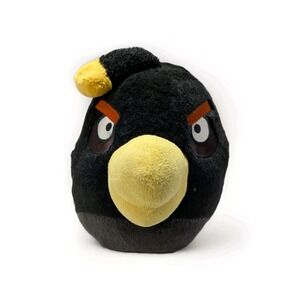 2010 Commonwealth Angry Birds Black Bomb Large 10" Plush